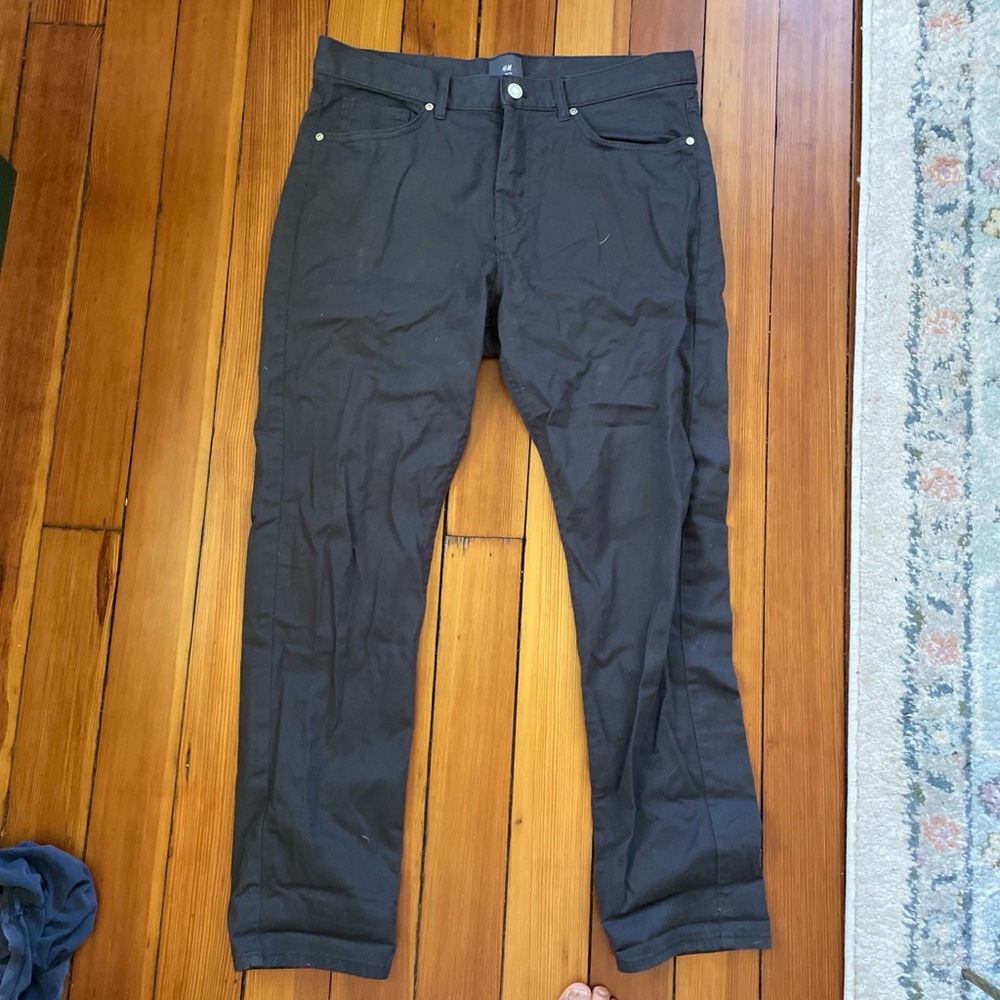 H&M Men's Slim Straight Jeans in Black